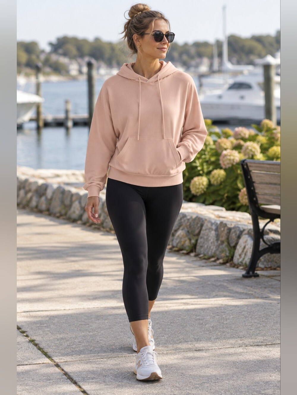 Rhone Ripple Relaxed Fit Hoodie in Dusty Rose Athleisure Athletic Women's M